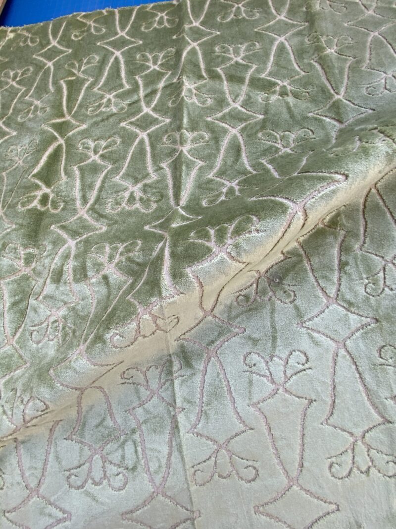 1 Berkbox74 Square Velvet by Old World Weavers Princess Aida Bamboo Green Cut Velvet Silky MSRP USD 228/Y