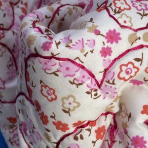 37 Berkbox75 Square Embroidery by Scalamandre Alhambra Party Rose Garden Flower Pink Red on White1.25"x25" MSRP USD 300+/Y