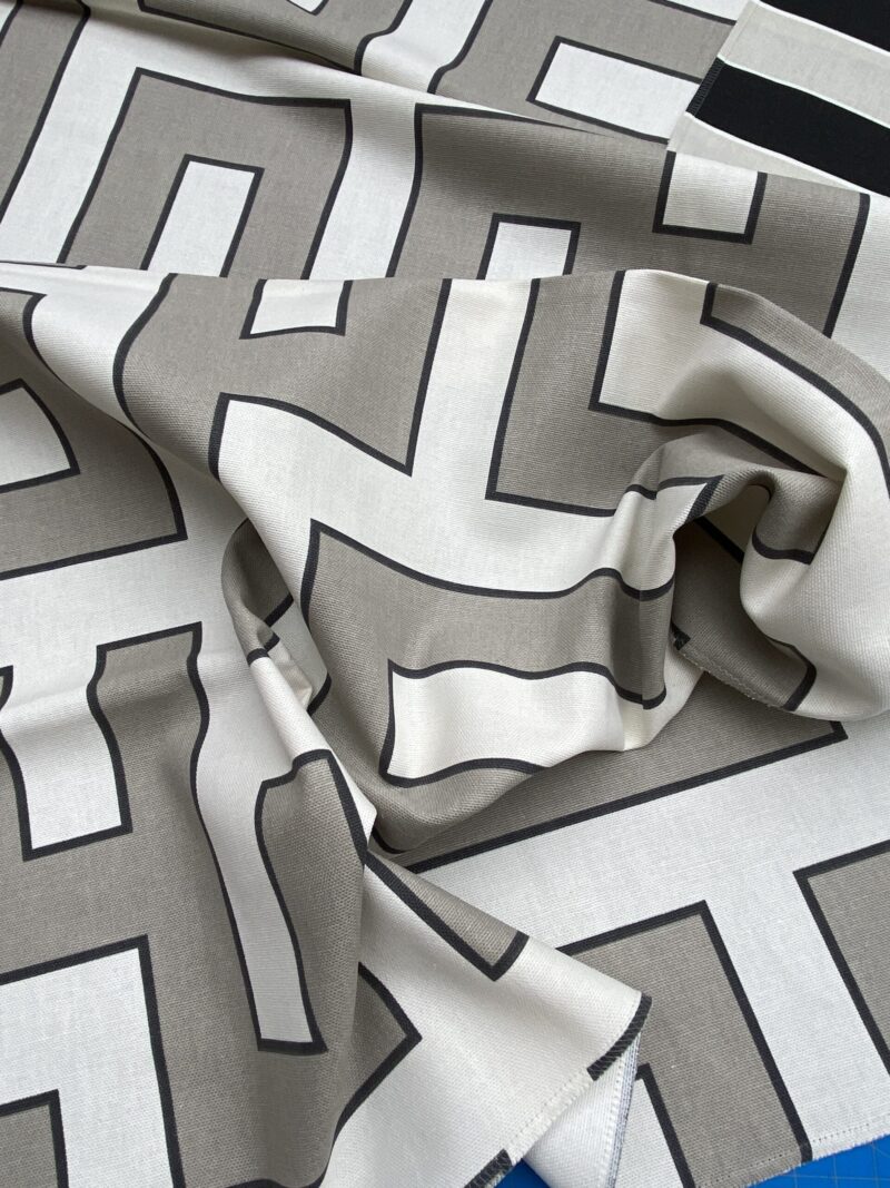 IMG_3255 1 Berkbox77 Square Printed Fabrics by Grey Watkins Long Garden Grey Cream White Black Geometric MSRP USD156/y
