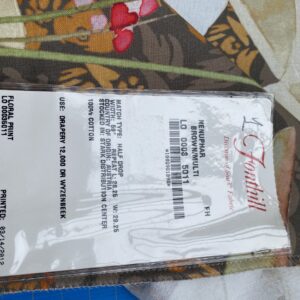 IMG_3306 14 Berkbox77 Square Printed Fabrics by  Nenuphar Brown/Multi Lotus Pond Koi Fish Cotton 1yd x 26" MSRP USD196/y