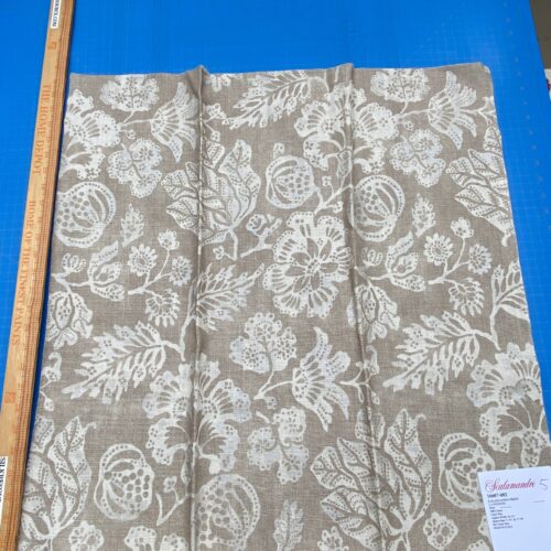81 Berkbox77 Square Printed Fabric by Scalamandre Calais Linen Print Flax Beige Floral MSRP 300+/y
