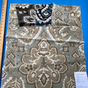 IMG_3733 12 Berkbox87 Square Jacquard by Fonthill Rabat Blue Beige  Damask Floral Medallion MSRP USD 204/y