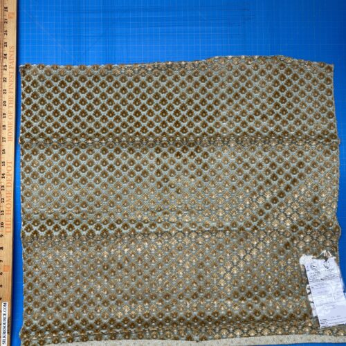 IMG_3854 1 Berkbox79 Square Velvet by Old World Weavers Verrier Aqua Topaz Blue Brown Diamond Ogee 23"x30" MSRP USD 668/y