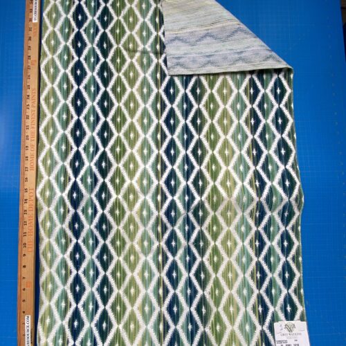 IMG_3886 9 Berkbox79 Square Velvet by Grey Watkins Diamantina Ocean Deep Green Diamond Stripe MSRP USD306/y
