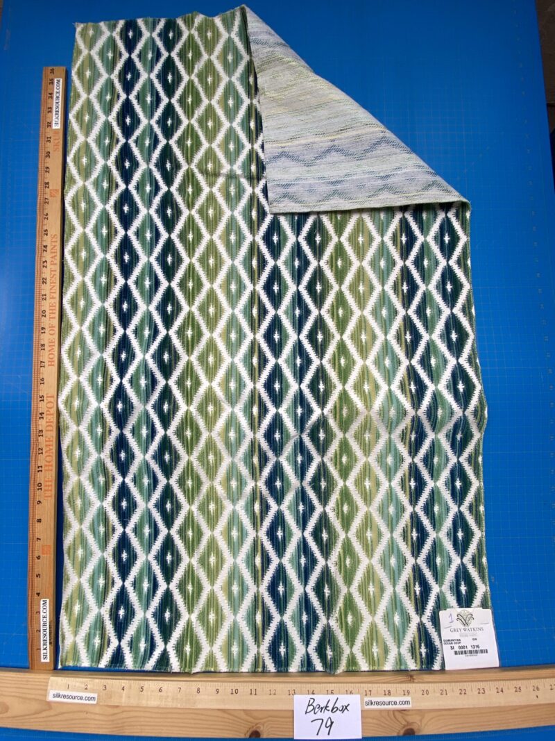 IMG_3886 9 Berkbox79 Square Velvet by Grey Watkins Diamantina Ocean Deep Green Diamond Stripe MSRP USD306/y