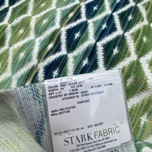 IMG_3888 9 Berkbox79 Square Velvet by Grey Watkins Diamantina Ocean Deep Green Diamond Stripe MSRP USD306/y