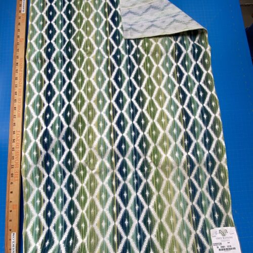 IMG_3890 10 Berkbox79 Square Velvet by Grey Watkins Diamantina Ocean Deep Green Diamond Stripe MSRP USD306/y