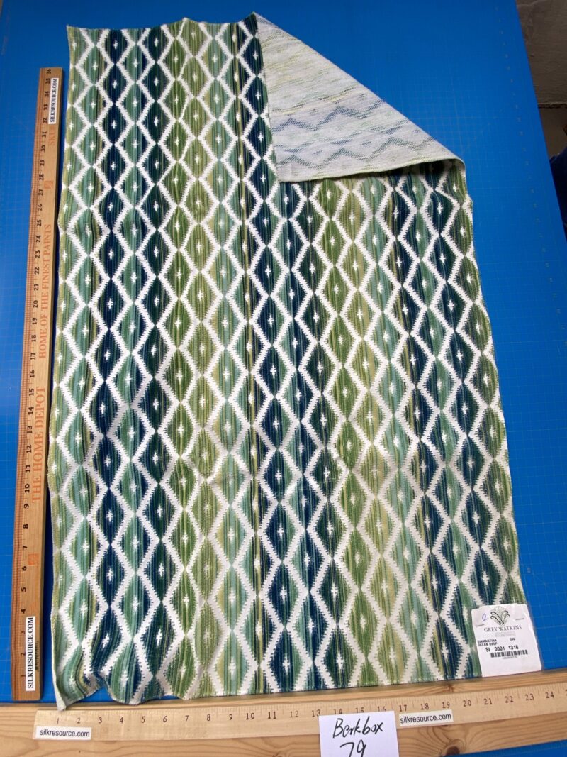 IMG_3890 10 Berkbox79 Square Velvet by Grey Watkins Diamantina Ocean Deep Green Diamond Stripe MSRP USD306/y