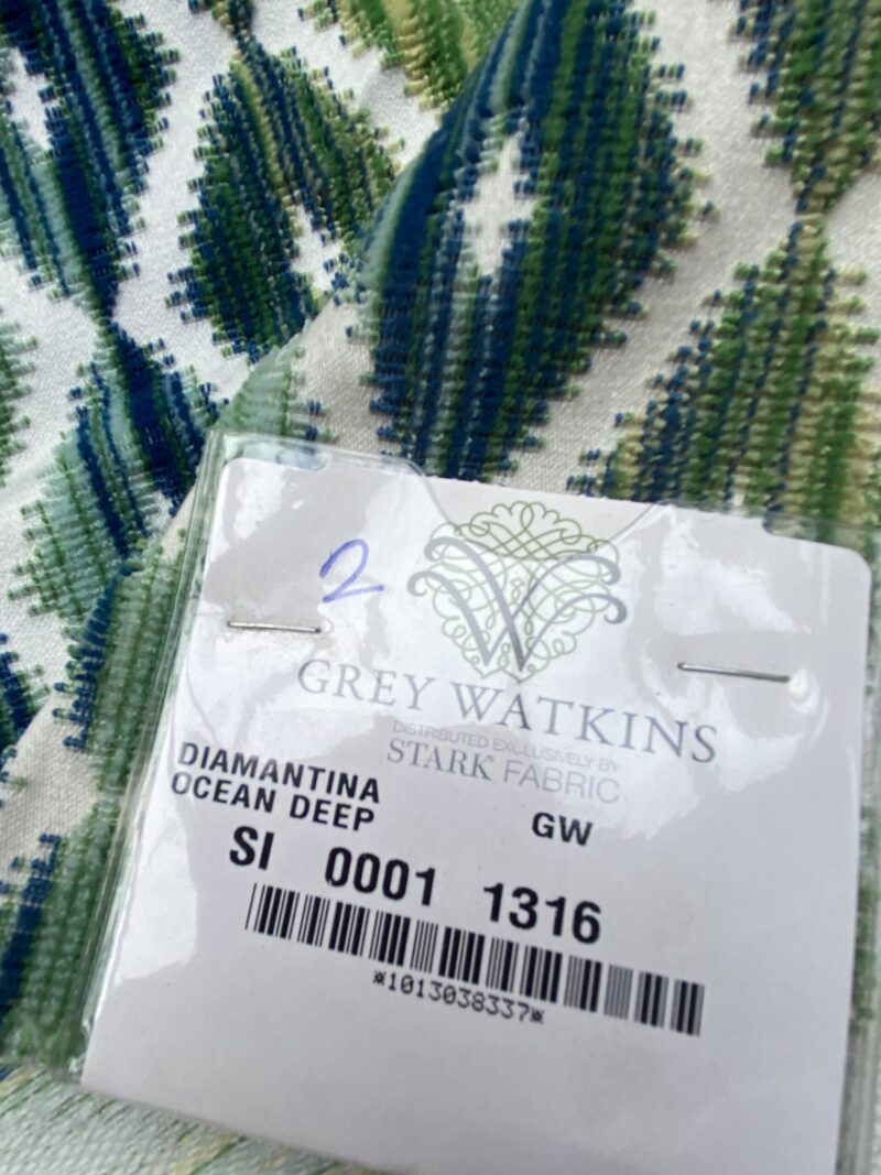 IMG_3891 10 Berkbox79 Square Velvet by Grey Watkins Diamantina Ocean Deep Green Diamond Stripe MSRP USD306/y