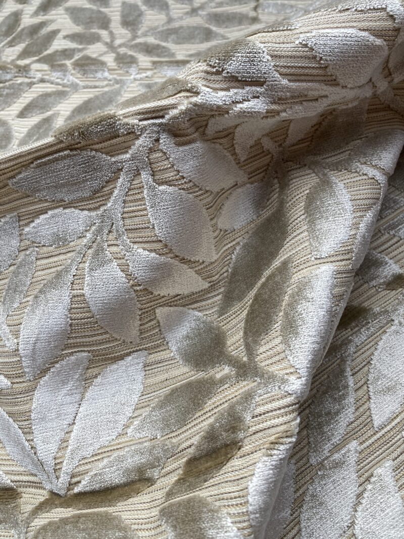 IMG_3964 10 Berkbox80 Square Velvet by Old World Weavers Argento Natural Leaf Tree Foliage MSRP USD300+/y
