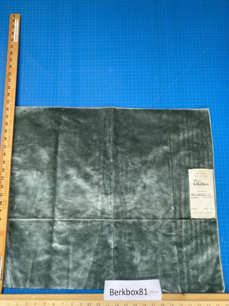 IMG_4049 10 Berkbox81 Square Velvet by Lelievre Canale Bleu Royal Blue Solid 22"L X 24"W  MSRP USD 536/y