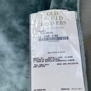 IMG_4050 10 Berkbox81 Square Velvet by Lelievre Canale Bleu Royal Blue Solid 22"L X 24"W  MSRP USD 536/y