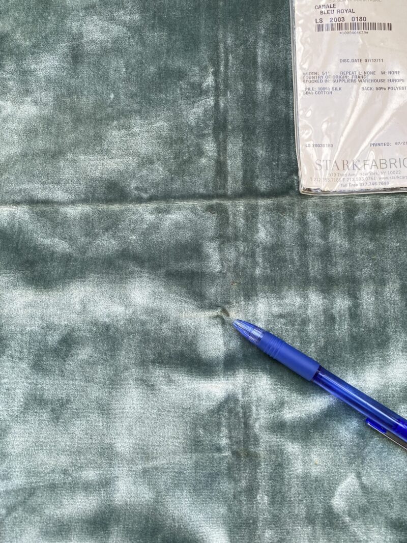 IMG_4051 10 Berkbox81 Square Velvet by Lelievre Canale Bleu Royal Blue Solid 22"L X 24"W  MSRP USD 536/y