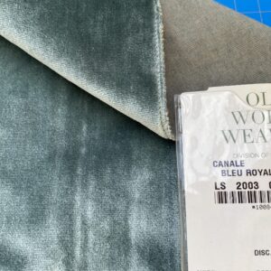 IMG_4052 10 Berkbox81 Square Velvet by Lelievre Canale Bleu Royal Blue Solid 22"L X 24"W  MSRP USD 536/y