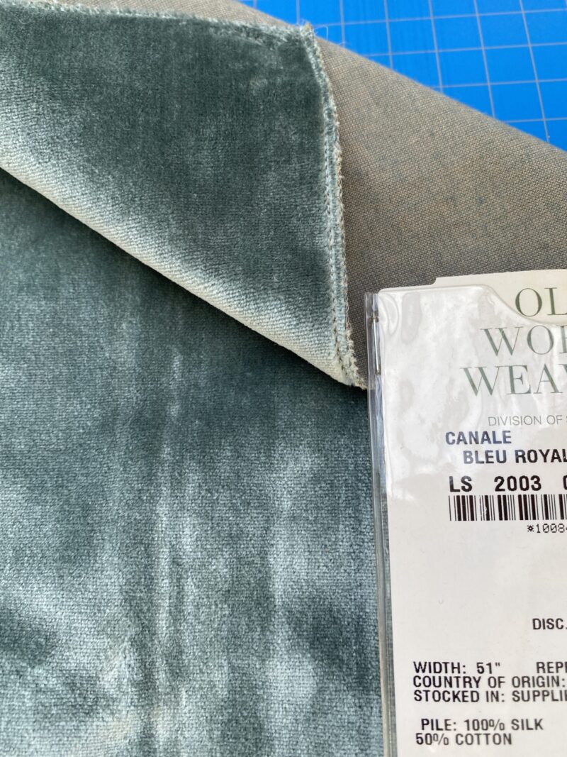 IMG_4052 10 Berkbox81 Square Velvet by Lelievre Canale Bleu Royal Blue Solid 22"L X 24"W  MSRP USD 536/y