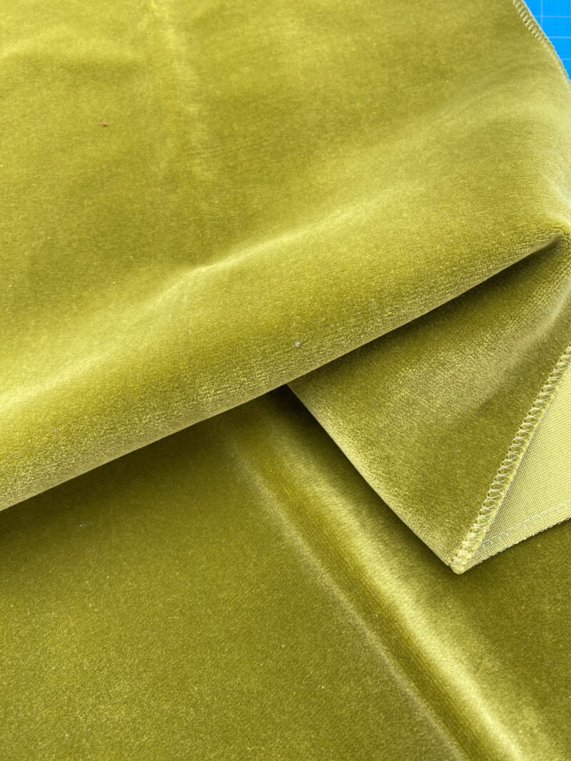 IMG_4061 12 Berkbox81 Square Velvet by Christian Fischbacher Visconte II Moss Green Solid 26"L X 12"W MSRP USD300+/y