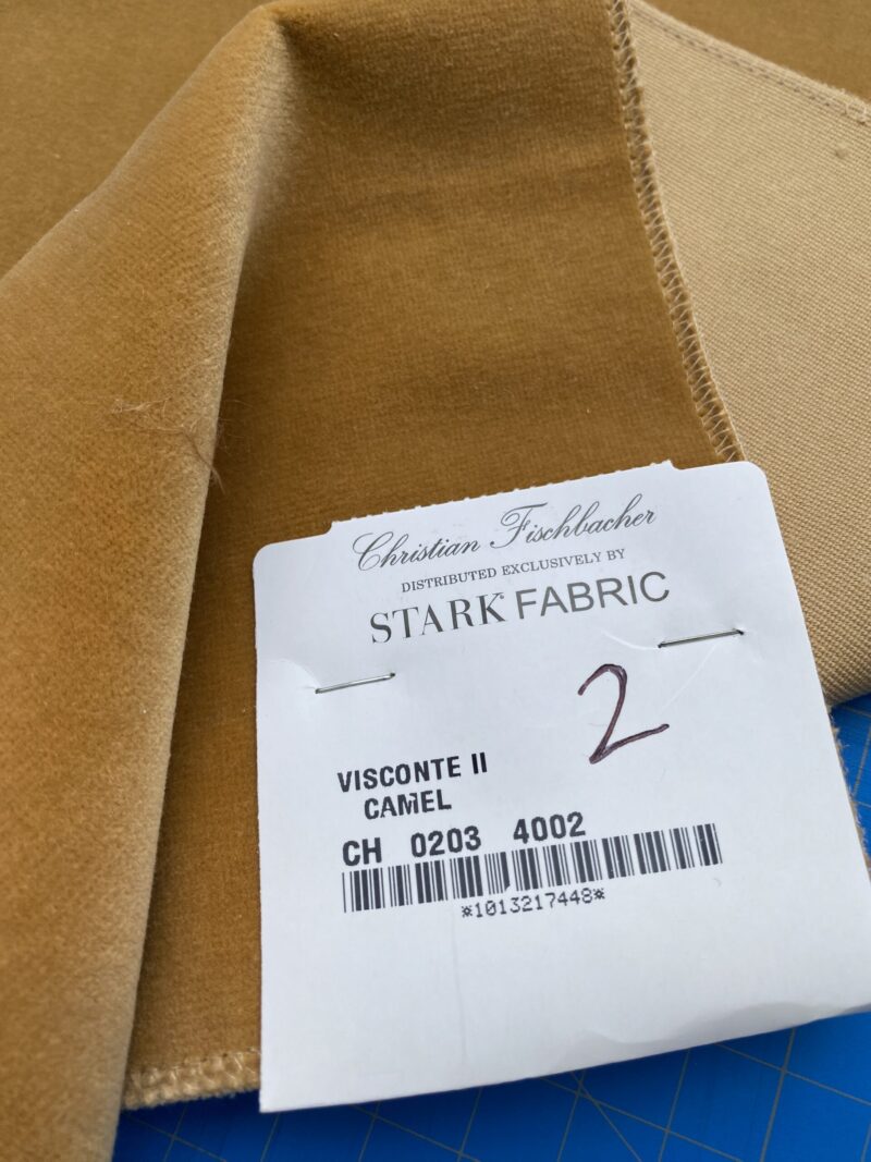 IMG_4097 20 Berkbox81 Square Velvet by Christian Fischbacher Visconte II Camel Light Brown Solid 26"L x 13"W  MSRP USD 300+/y