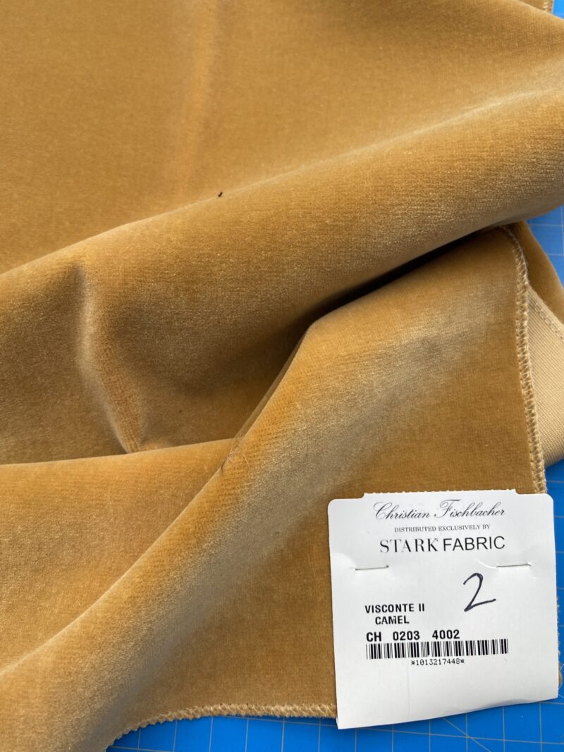 IMG_4098 20 Berkbox81 Square Velvet by Christian Fischbacher Visconte II Camel Light Brown Solid 26"L x 13"W  MSRP USD 300+/y