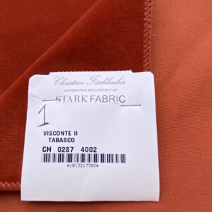 IMG_4100 21 Berkbox81 Square Velvet by Christian Fischbacher Visconte II Tabasco Deep Orange Solid 26"L x 26"W  MSRP USD 300+/y