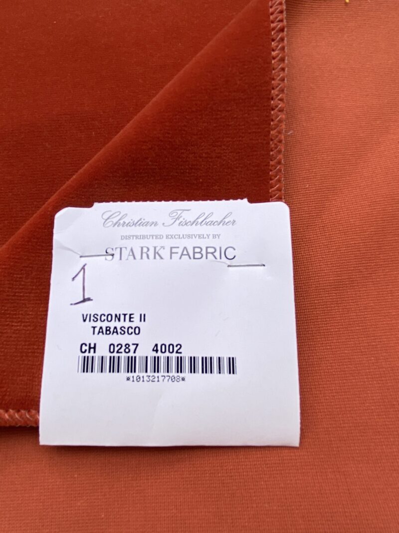 IMG_4100 21 Berkbox81 Square Velvet by Christian Fischbacher Visconte II Tabasco Deep Orange Solid 26"L x 26"W  MSRP USD 300+/y
