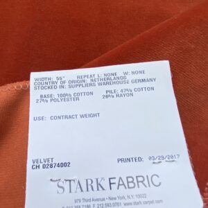 IMG_4101 21 Berkbox81 Square Velvet by Christian Fischbacher Visconte II Tabasco Deep Orange Solid 26"L x 26"W  MSRP USD 300+/y