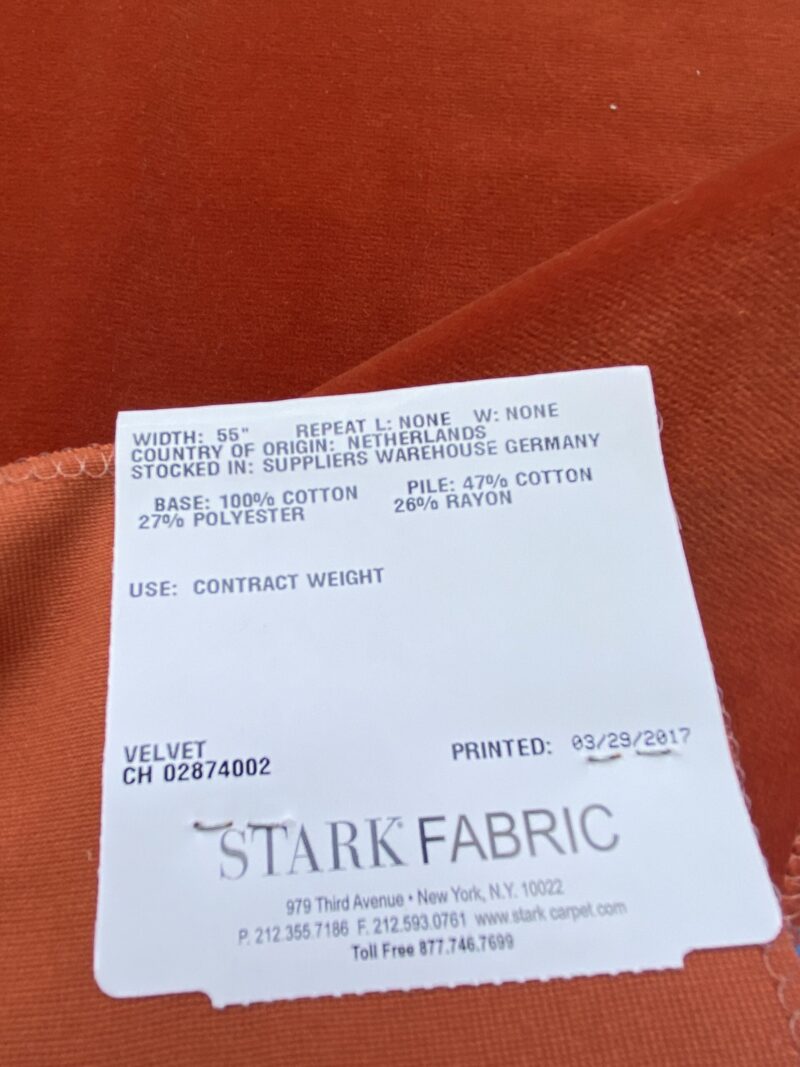 IMG_4101 21 Berkbox81 Square Velvet by Christian Fischbacher Visconte II Tabasco Deep Orange Solid 26"L x 26"W  MSRP USD 300+/y