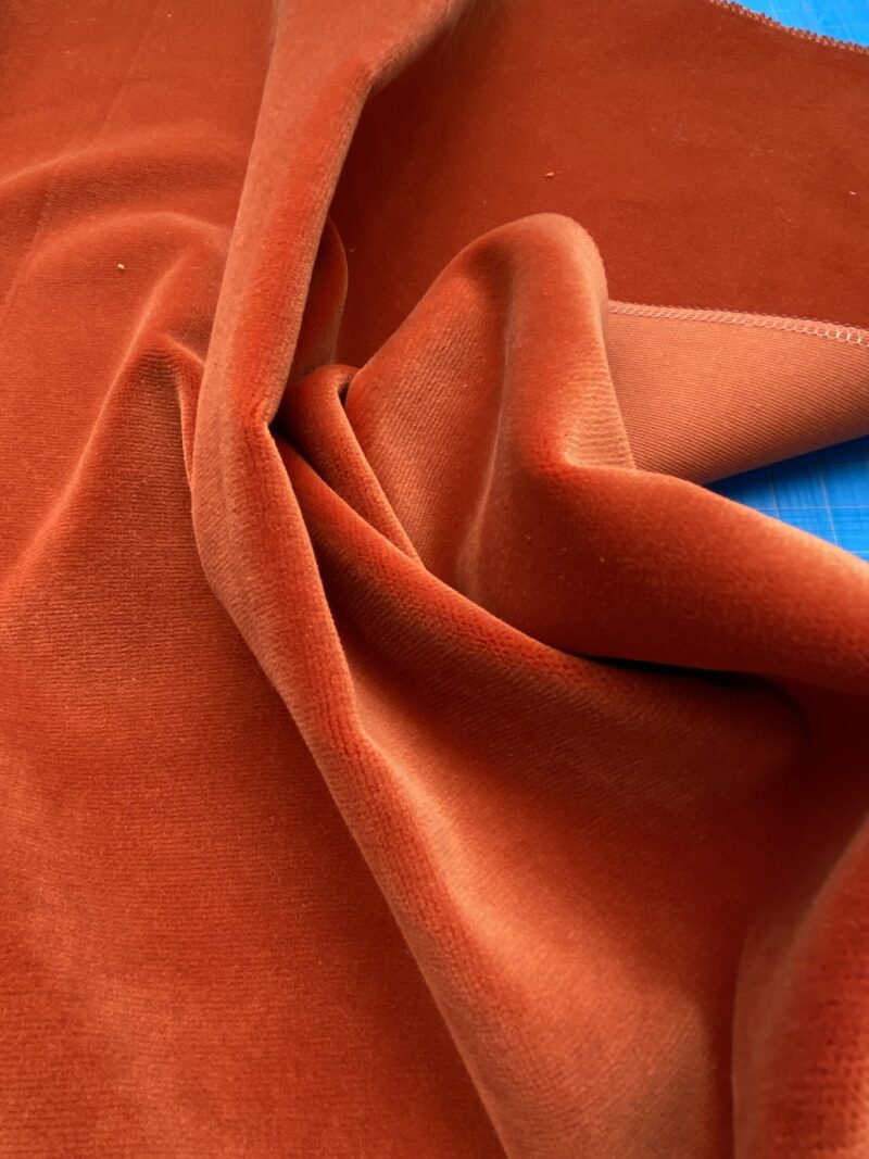 IMG_4102 21 Berkbox81 Square Velvet by Christian Fischbacher Visconte II Tabasco Deep Orange Solid 26"L x 26"W  MSRP USD 300+/y