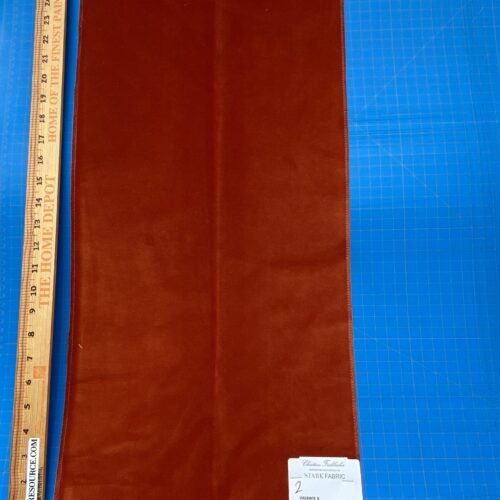 22 Berkbox81 Square Velvet by Christian Fischbacher Visconte II Tabasco Deep Orange Solid 26"L x 13"W  MSRP USD 300+/y