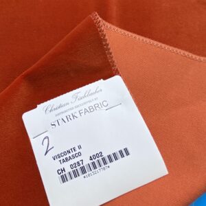 IMG_4104 22 Berkbox81 Square Velvet by Christian Fischbacher Visconte II Tabasco Deep Orange Solid 26"L x 13"W  MSRP USD 300+/y