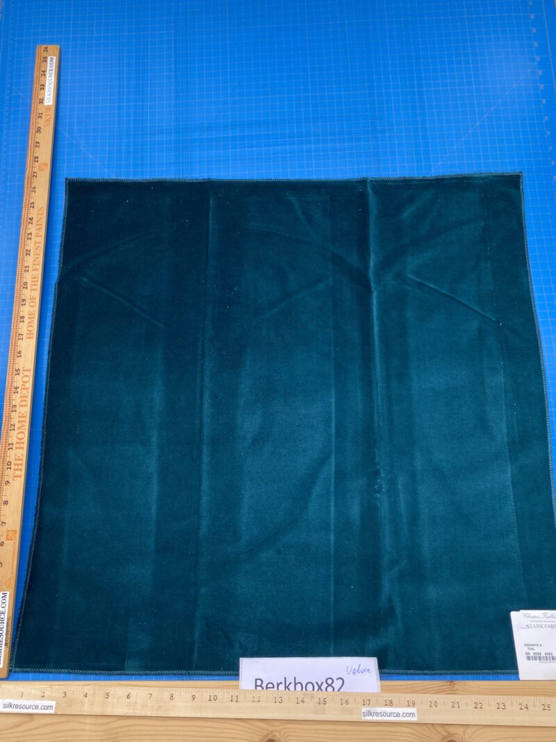 IMG_4117 1 Berkbox82 Square Velvet by Christian Fischbacher Visconte II Teal Green Solid 26"L x 26"W  MSRP USD 300+/y