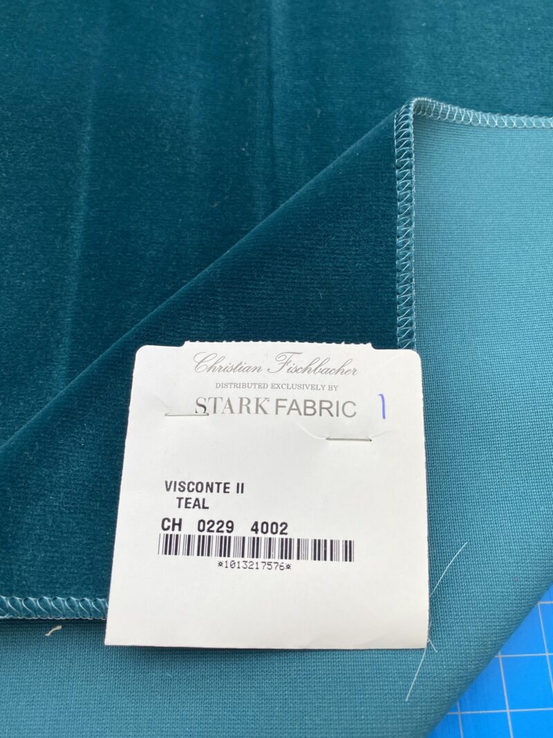 IMG_4118 1 Berkbox82 Square Velvet by Christian Fischbacher Visconte II Teal Green Solid 26"L x 26"W  MSRP USD 300+/y