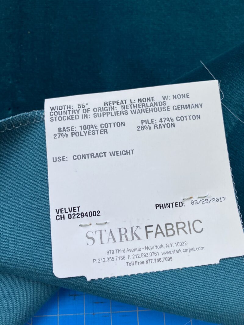 IMG_4119 1 Berkbox82 Square Velvet by Christian Fischbacher Visconte II Teal Green Solid 26"L x 26"W  MSRP USD 300+/y