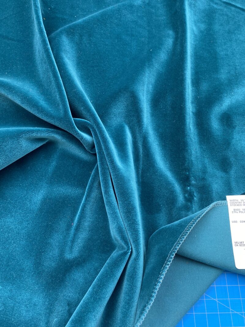 IMG_4120 1 Berkbox82 Square Velvet by Christian Fischbacher Visconte II Teal Green Solid 26"L x 26"W  MSRP USD 300+/y