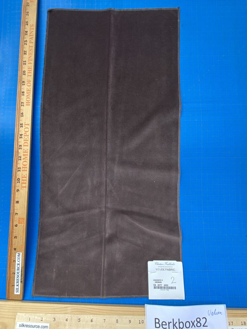 IMG_4153 10 Berkbox82 Square Velvet by Christian Fischbacher Visconte II Cremini Brown Solid 26"L x 13"W  MSRP USD 300+/y