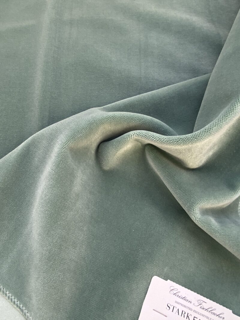 IMG_4199 20 Berkbox82 Square Velvet by Christian Fischbacher Visconte II Caribbean Green Solid 26"L x 26"W  MSRP USD 300+/y