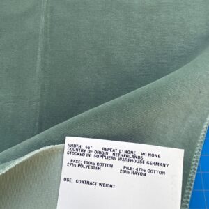 IMG_4202 21 Berkbox82 Square Velvet by Christian Fischbacher Visconte II Caribbean Green Solid 26"L x 13"W  MSRP USD 300+/y