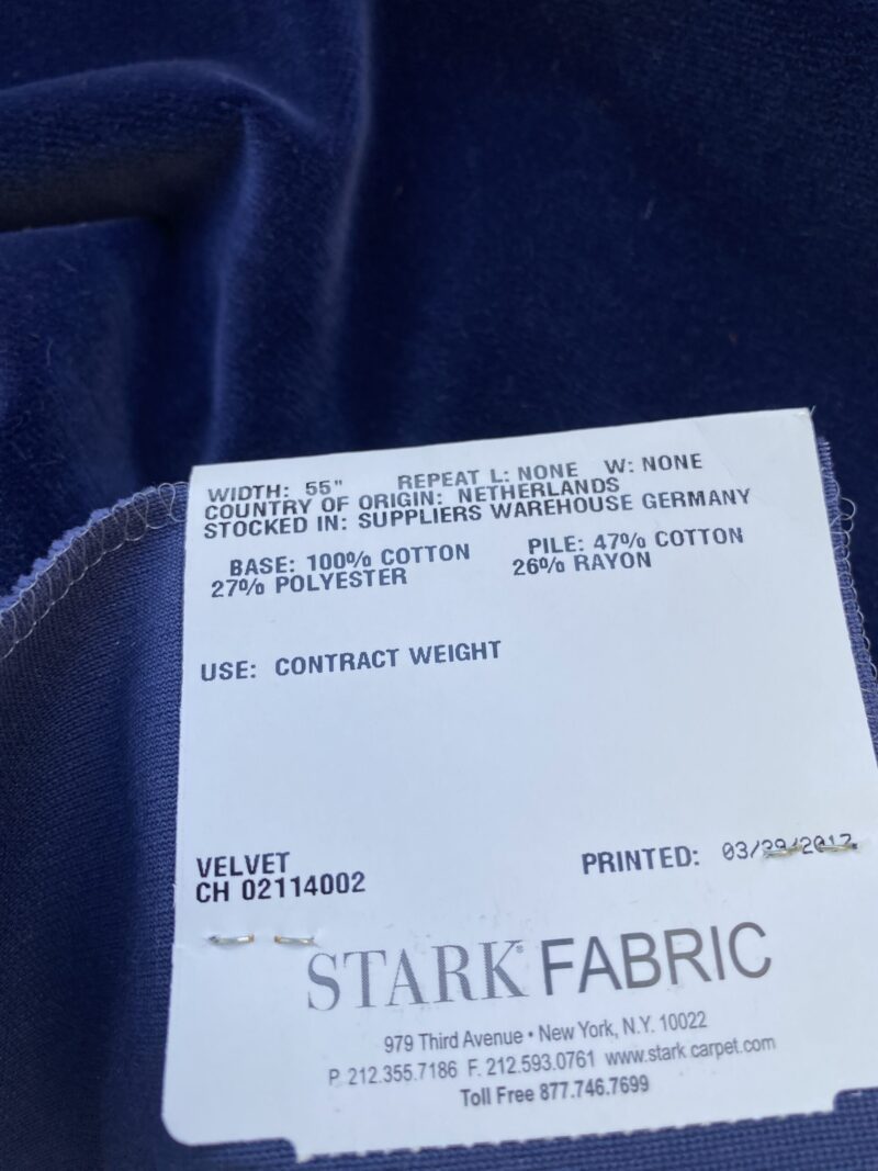 IMG_4207 22 Berkbox82 Square Velvet by Christian Fischbacher Visconte II Ink Blue Solid 26"L x 26"W  MSRP USD 300+/y