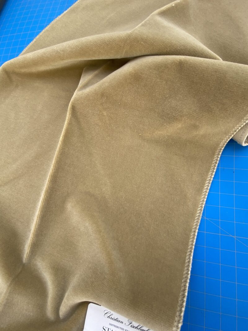 IMG_4227 27 Berkbox82 Square Velvet by Christian Fischbacher Visconte II Desert Light Brown Solid 26"L x 16"W  MSRP USD 300+/y