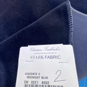 28 Berkbox82 Square Velvet by Christian Fischbacher Visconte II Midnight Blue Solid 26"L x 16"W  MSRP USD 300+/y