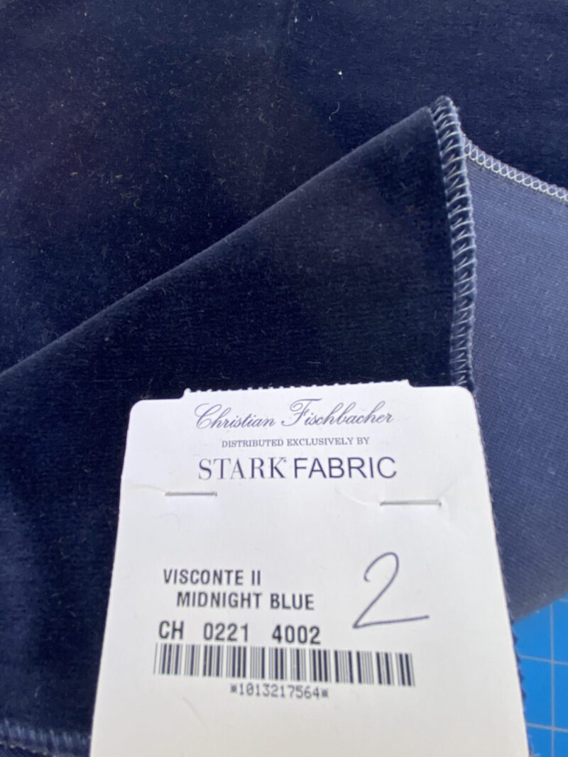 28 Berkbox82 Square Velvet by Christian Fischbacher Visconte II Midnight Blue Solid 26"L x 16"W  MSRP USD 300+/y