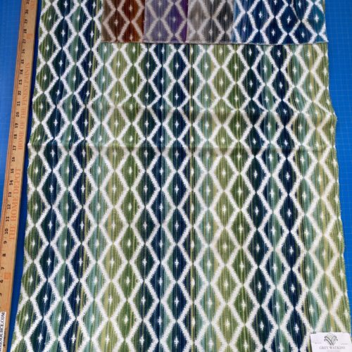 IMG_4256 4 Berkbox83 Square Velvet by Grey Watkins Diamantina Ocean Deep Green White Blue Diamond Ogee MSRP USD 306+/y