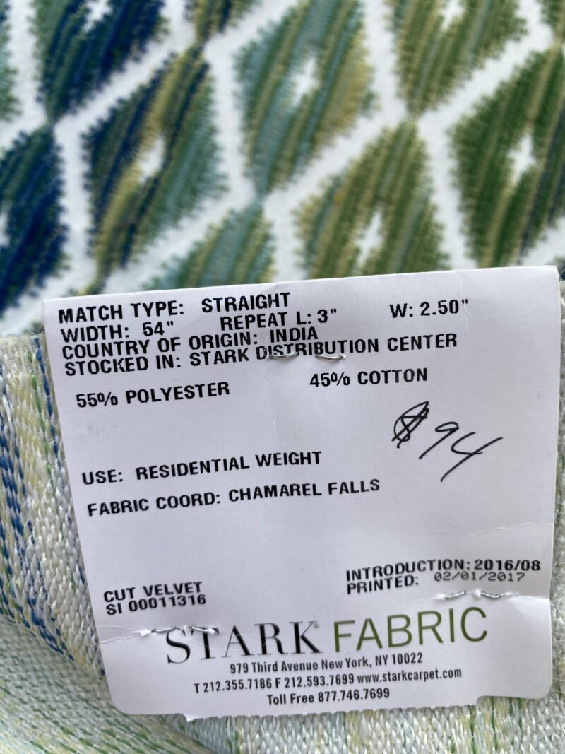 IMG_4258 4 Berkbox83 Square Velvet by Grey Watkins Diamantina Ocean Deep Green White Blue Diamond Ogee MSRP USD 306+/y