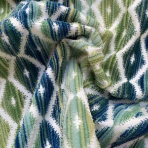 IMG_4259 4 Berkbox83 Square Velvet by Grey Watkins Diamantina Ocean Deep Green White Blue Diamond Ogee MSRP USD 306+/y