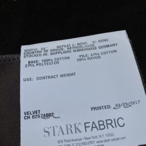 28 Berkbox83 Square Velvet by Christian Fischbacher Visconte II Dark Chocolate Deep Brown Solid 26"L x 13"W MSRP USD 300+/y