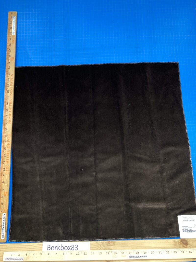IMG_4367 29 Berkbox83 Square Velvet by Christian Fischbacher Visconte II Dark Chocolate Deep Brown Solid 26"L x 26"W MSRP USD 300+/y