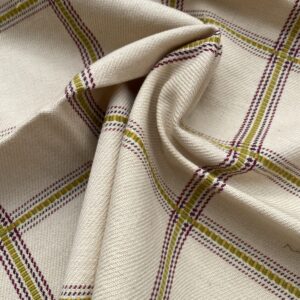 IMG_4867 48 Berkbox86 Square Jacquard by Old World Weavers Rhumba Fonthill White Green Yellow Heavy Wool Cotton Plaid MSRP USD 264/Y