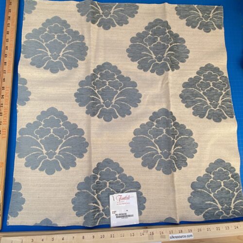 IMG_4930 11 Berkbox87 Square Jacquard by Fonthill Rabat Blue Beige  Damask Floral Medallion MSRP USD 204/y