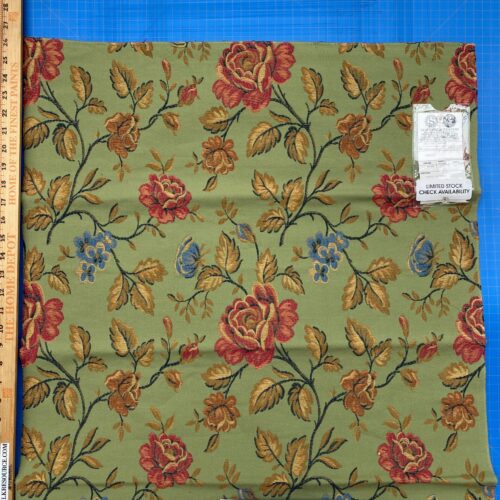 IMG_5079 1 Berkbox88 Square Woven by Old World Weavers Nectar Lampas Green Floral Botanical Foliage Cotton MSRP USD 300+/y