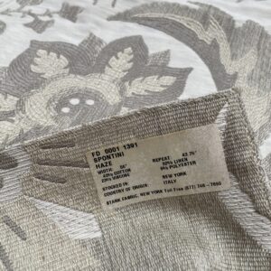 IMG_5167 13 Berkbox88 Square Woven by  Old World Weavers Spontini Haze Gray White Botanical Large Pattern 27"W X 39"L  MSRP USD300+/y