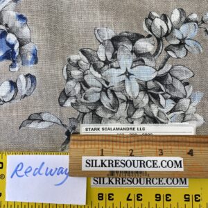 IMG_5270 Scalamandre Merrimon in Linen Print Silky Linen Fragrant Summer lilac trumpet flower or  jimsonweed  MSRP 6/y